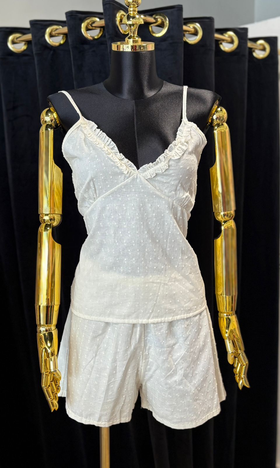 Ivory Swiss Dot Cami Set